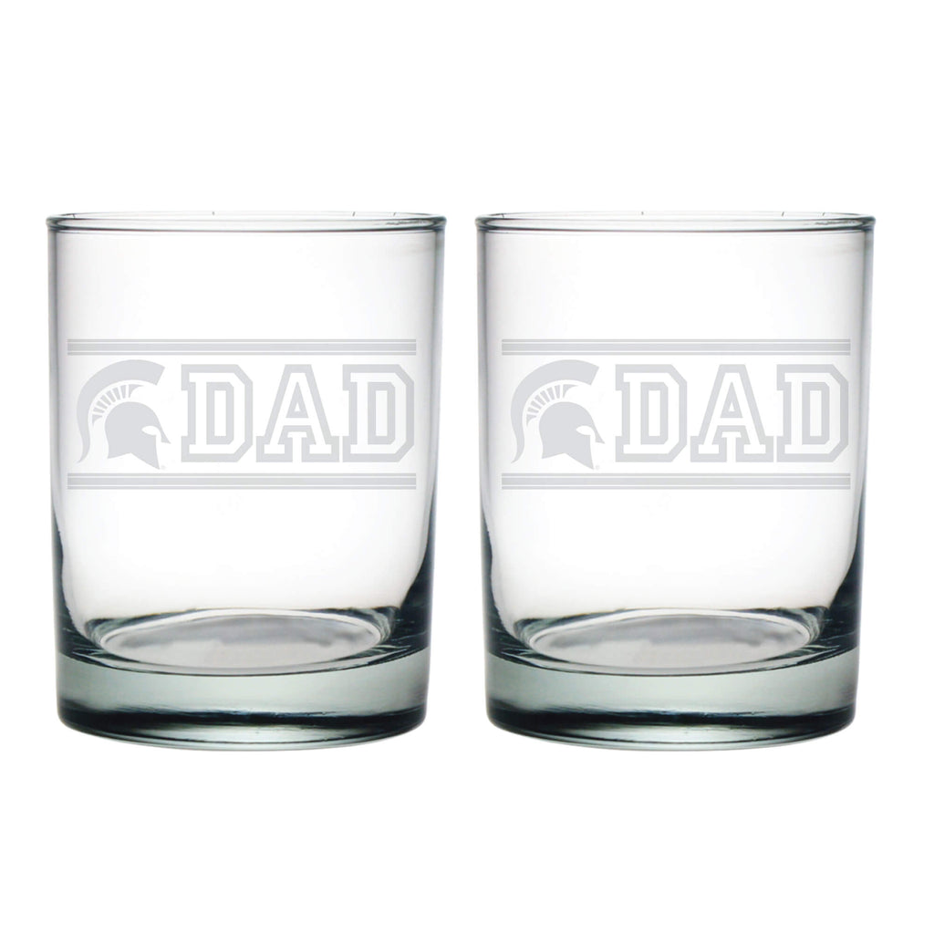 14oz Michigan State Spartans Etched Dad DOF 2 Pack