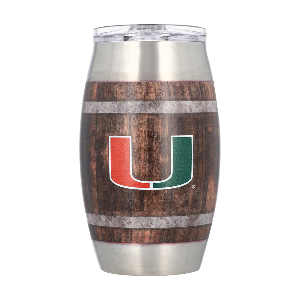 15oz Miami Hurricaines Barrel Tumbler
