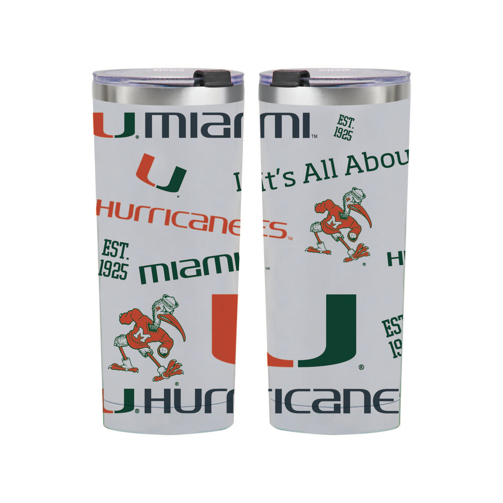 24oz Miami Hurricanes Medley Stainless Steel Tumbler