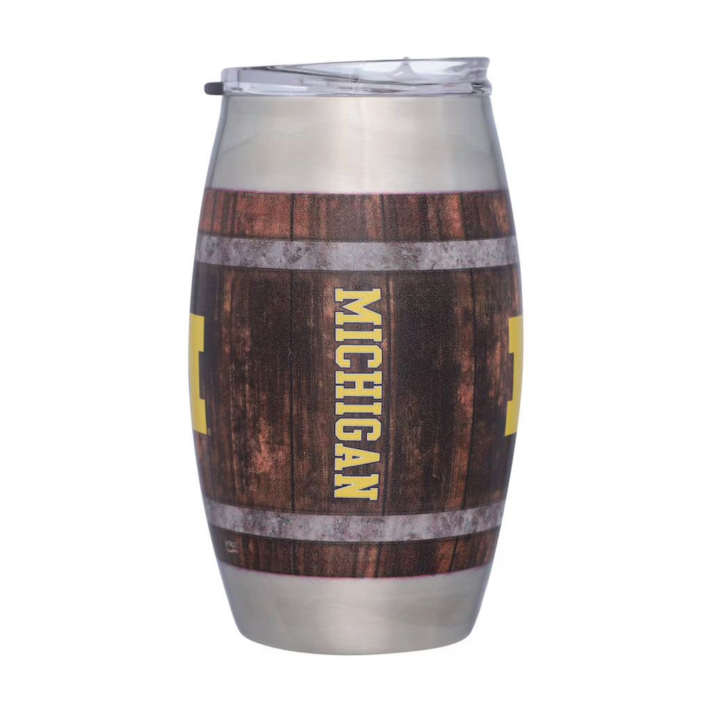 15oz Michigan Wolverines Barrel Tumbler