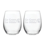 21oz Michigan State Spartans Etched Slogan Stemless 2 Pack