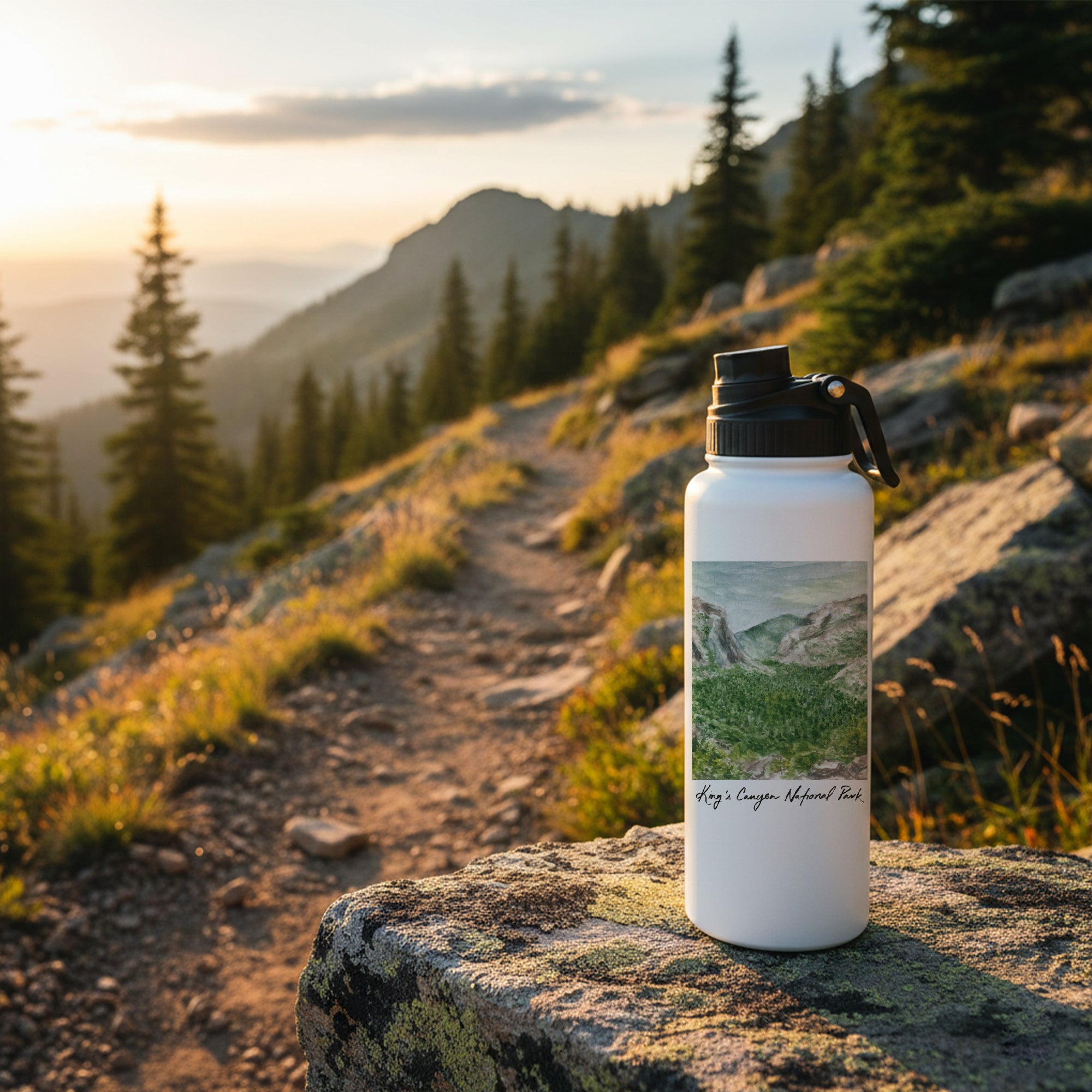 Kings Canyon National Park 34oz Aqua Bottle by Laura Wilcox