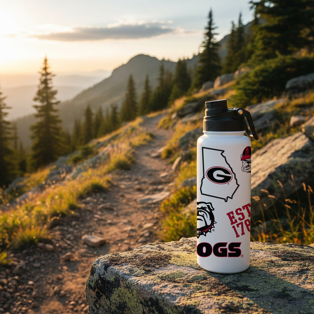 Georgia Bulldogs 34oz Stainless Steel Medley Aqua Bottle