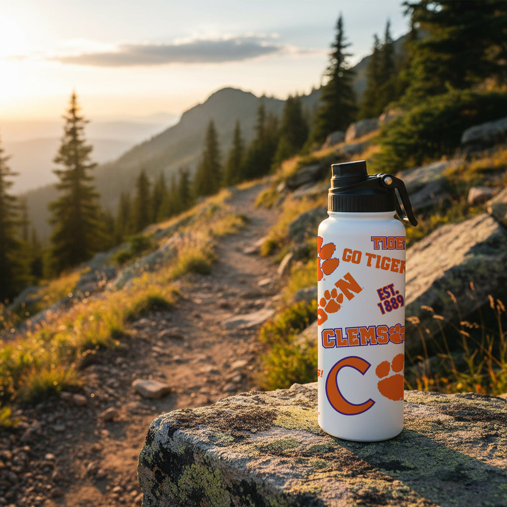 Clemson Tigers 34oz Stainless Steel Medley Aqua Bottle