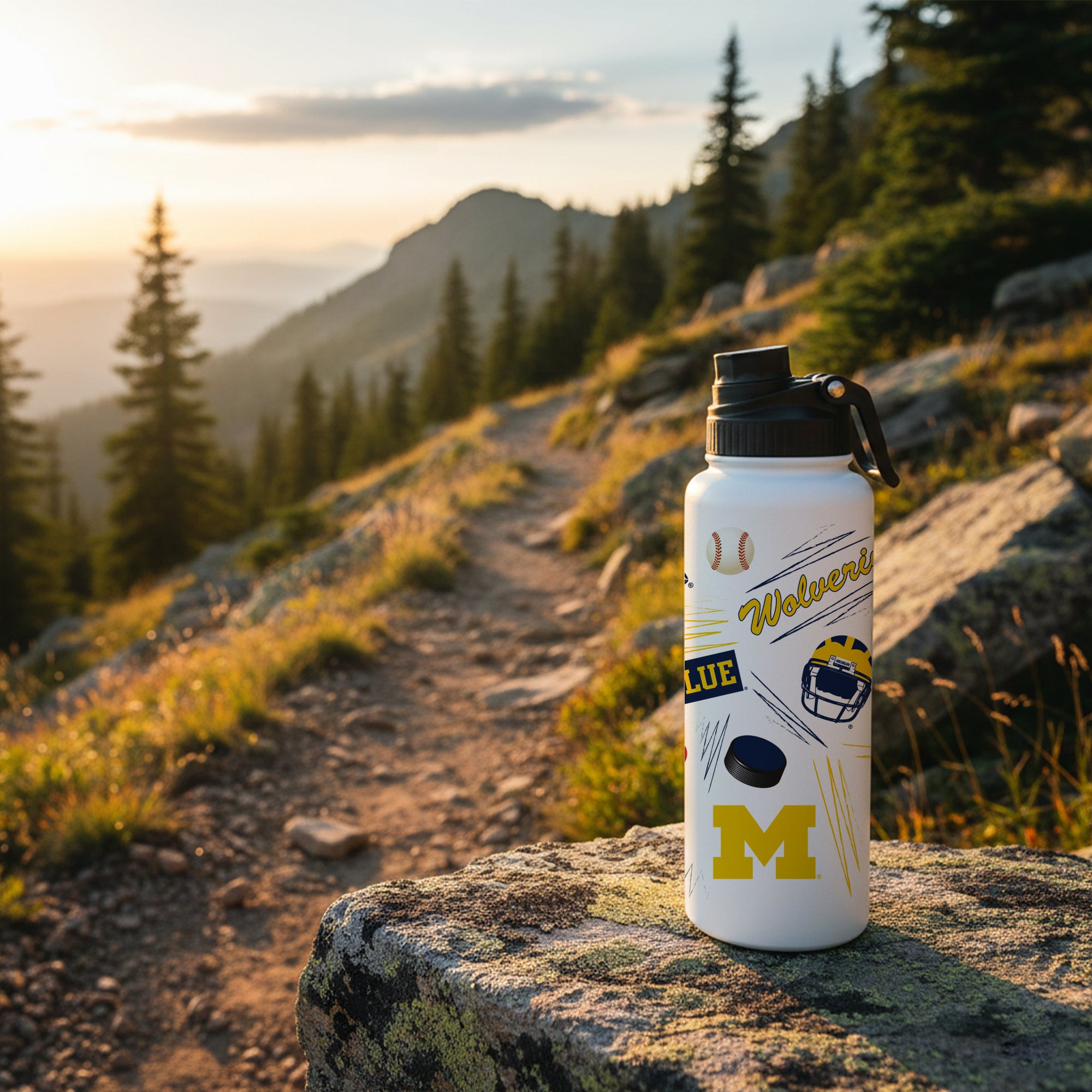 34oz Michigan Wolverines Local Aqua Bottle
