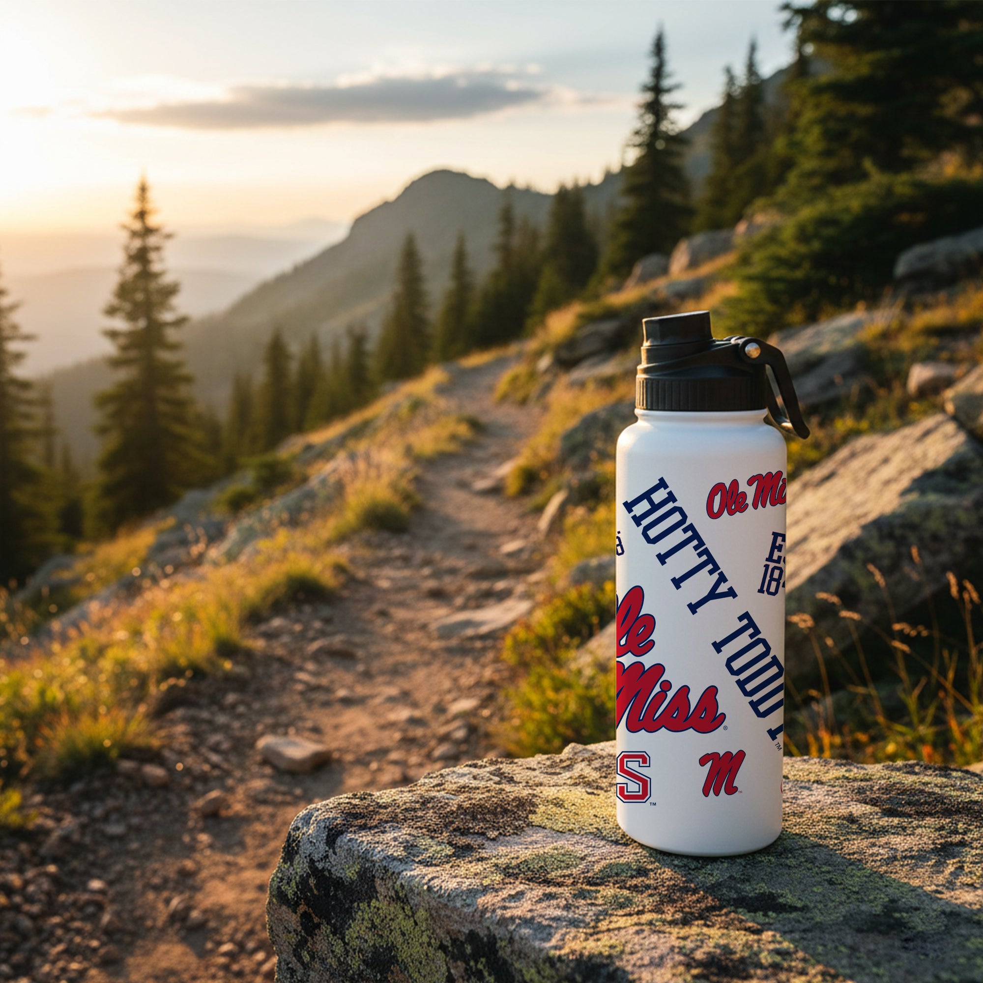 Ole Miss Rebels 34oz Stainless Steel Medley Aqua Bottle