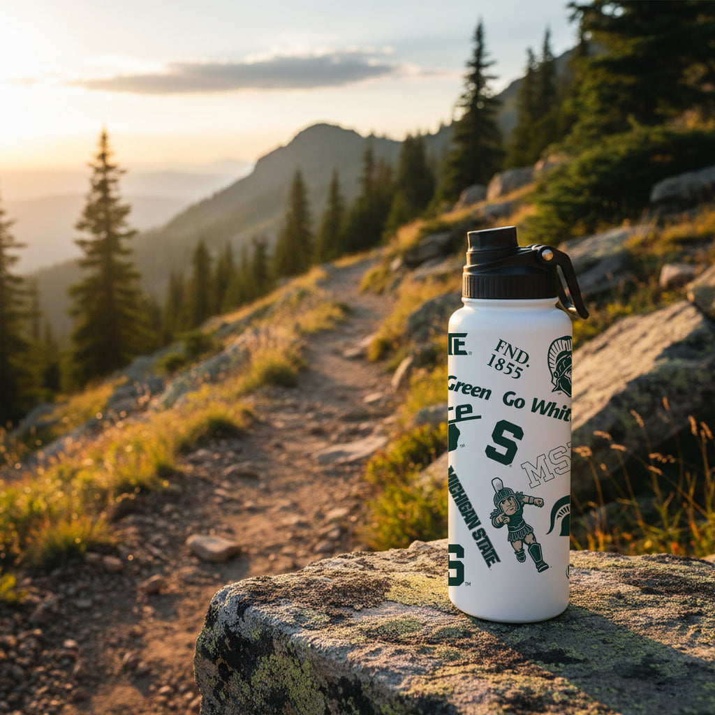 Michigan State Spartans 34oz Stainless Steel Medley Aqua Bottle