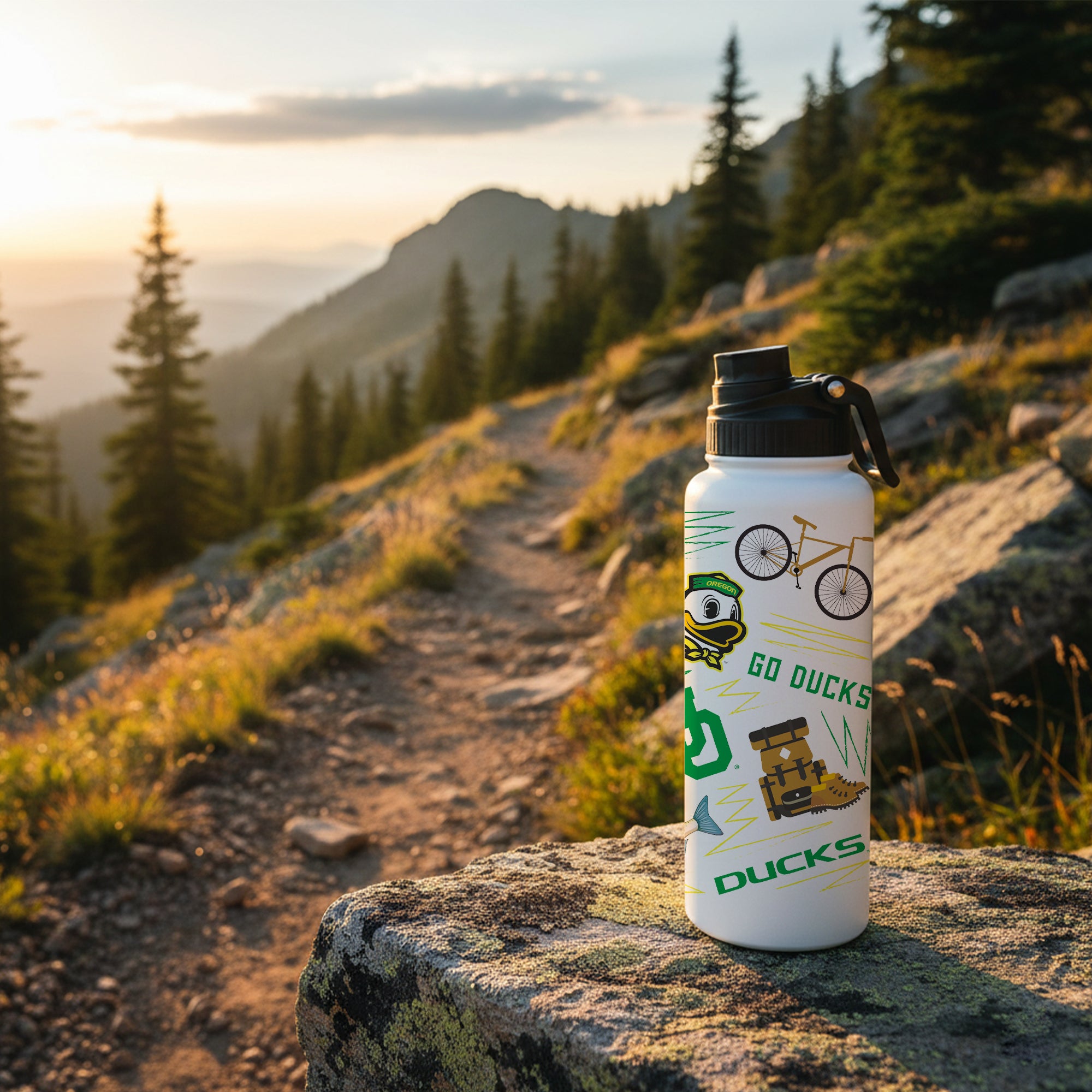 34oz Oregon Ducks Local Aqua Bottle