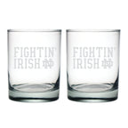 14oz Notre Dame Fighting Irish Etched Slogan DOF 2 Pack