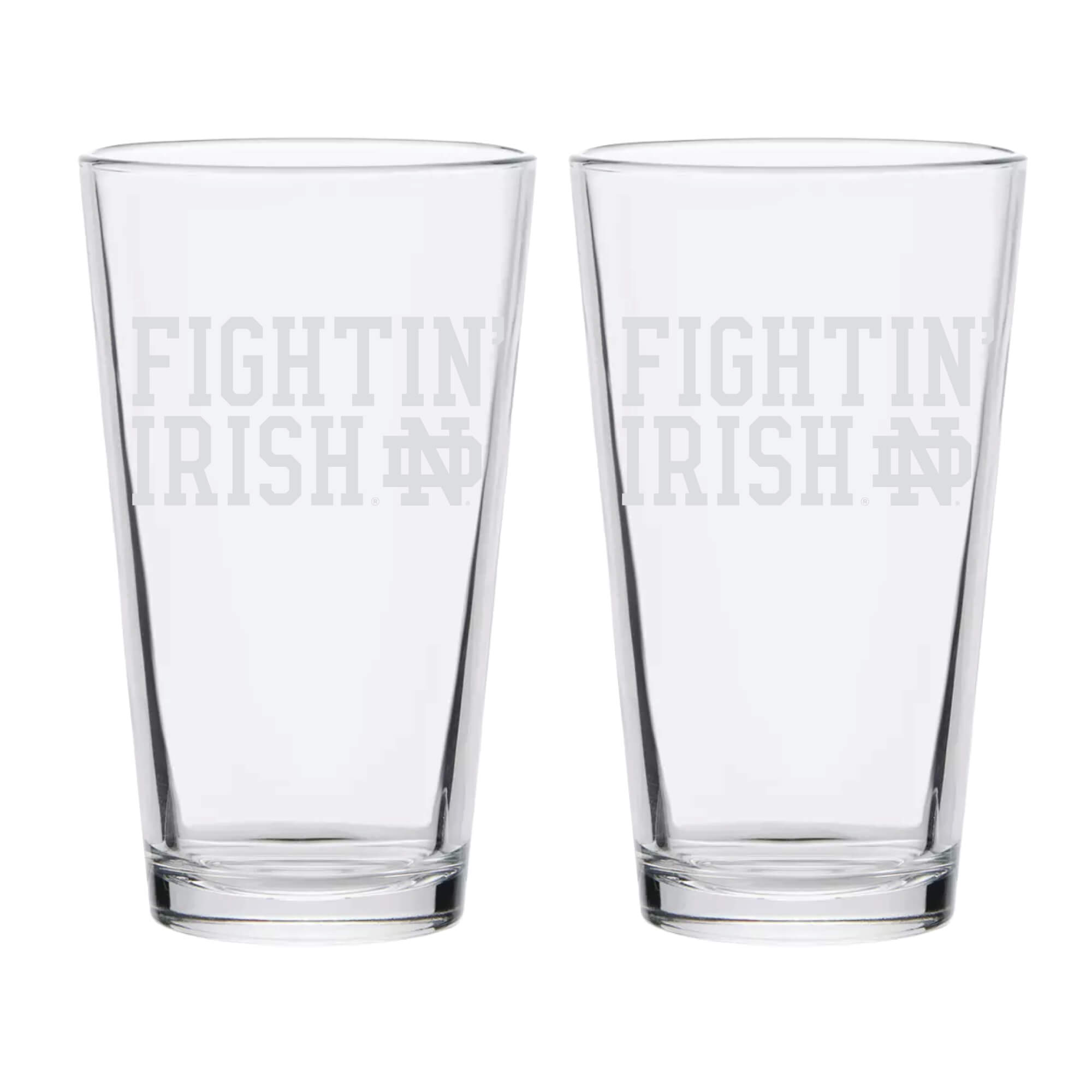 16oz Notre Dame Fighting Irish Etched Slogan Pint 2 Pack