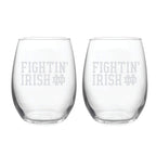 21oz Notre Dame Fighting Irish Etched Slogan Stemless 2 Pack