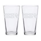 16oz Oklahoma Sooner Etched Slogan Pint 2 Pack