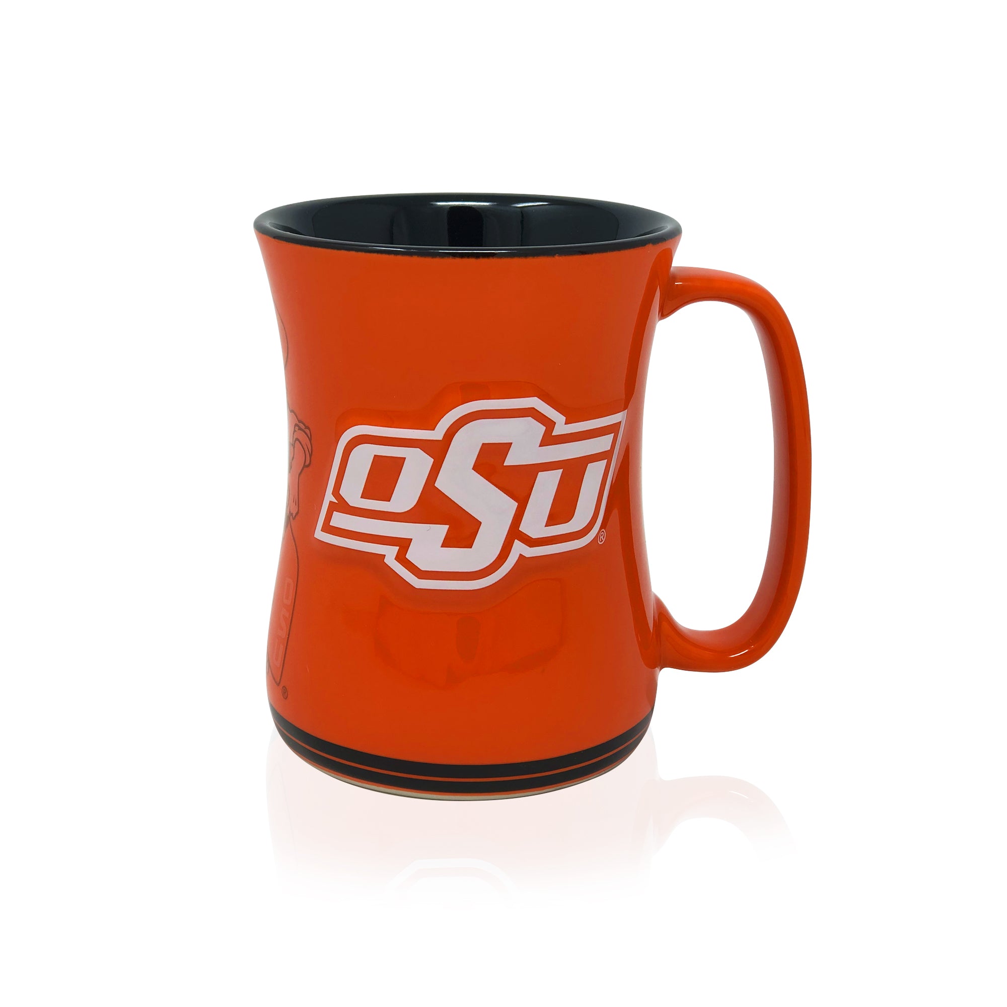 Oklahoma State sculpted barista mug for Cowboys fans