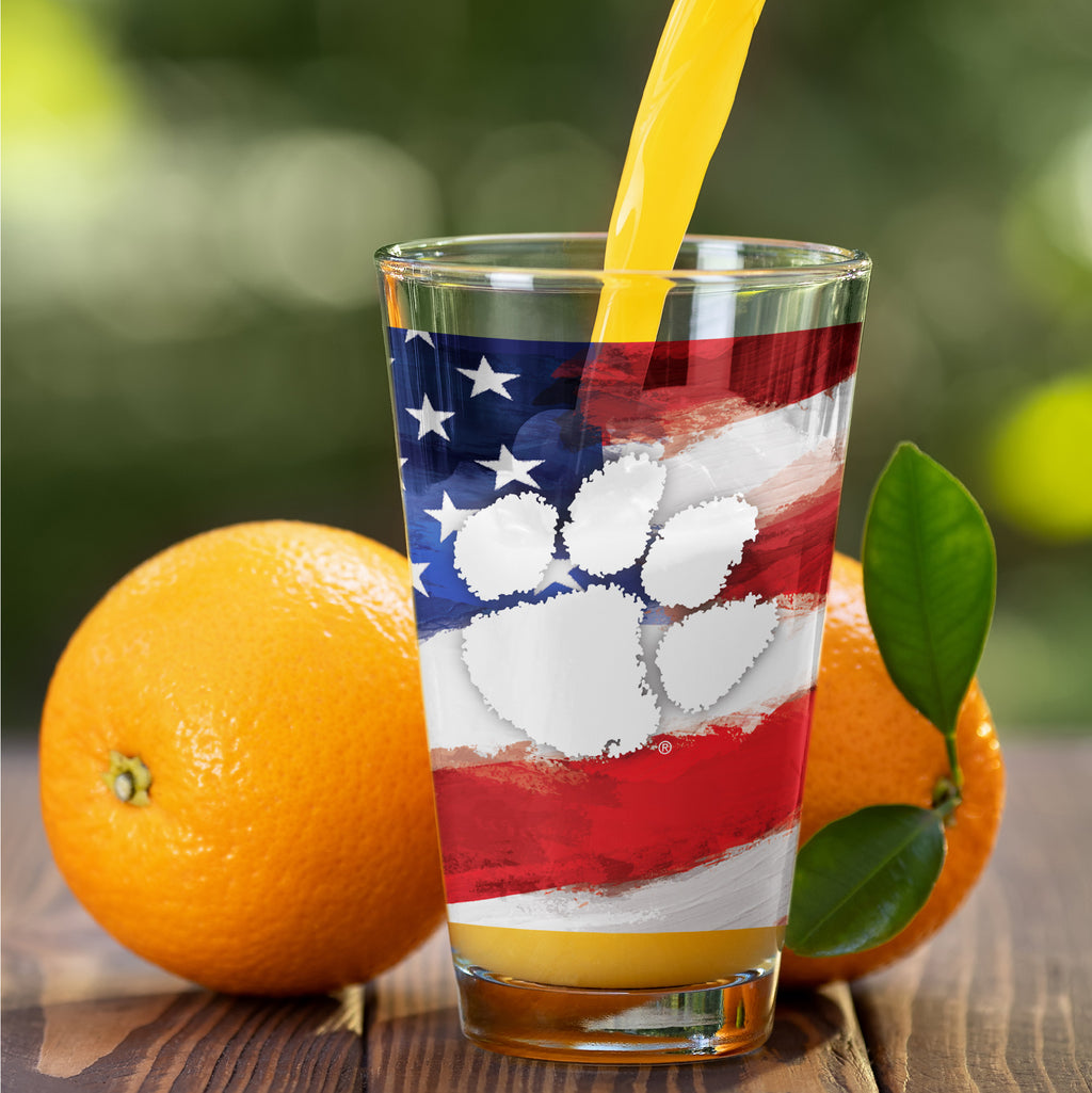 Set of 2 Clemson Tigers 16oz Americana Pints