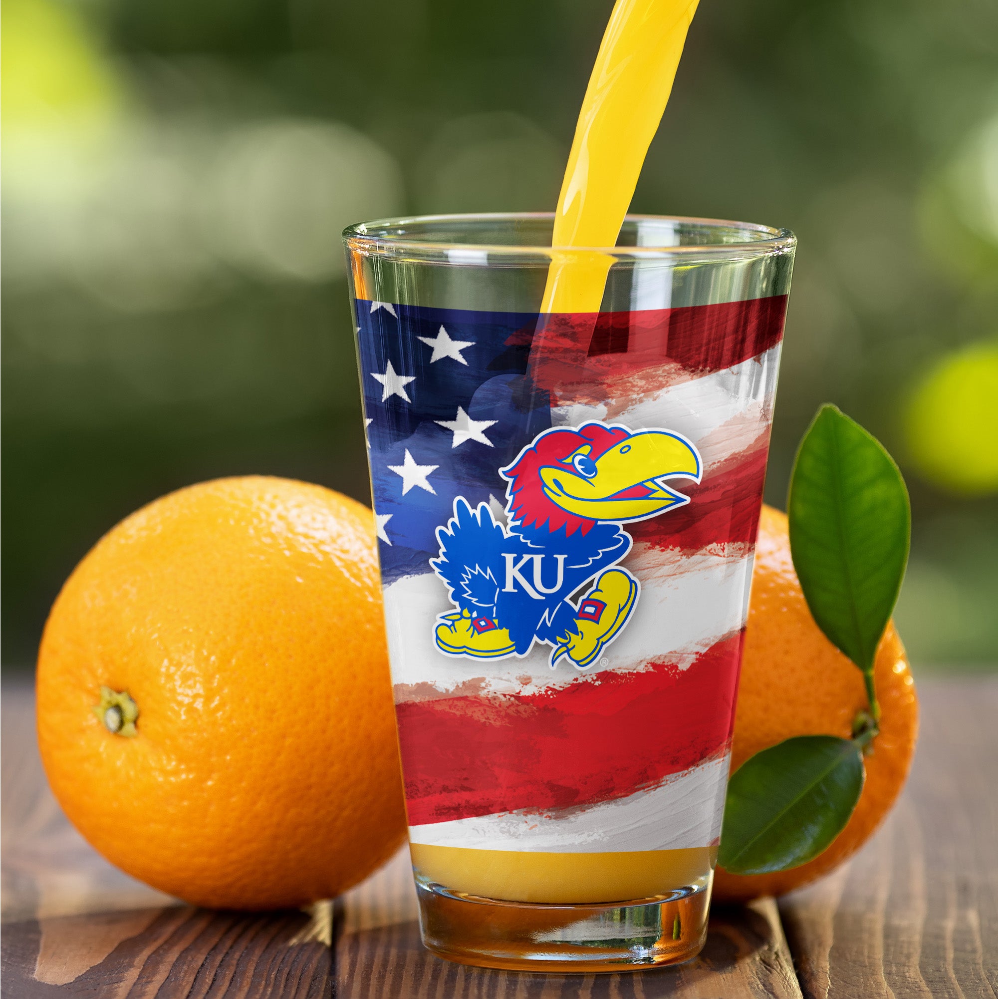 Set of 2 Kansas Jayhawks 16oz Americana Pints
