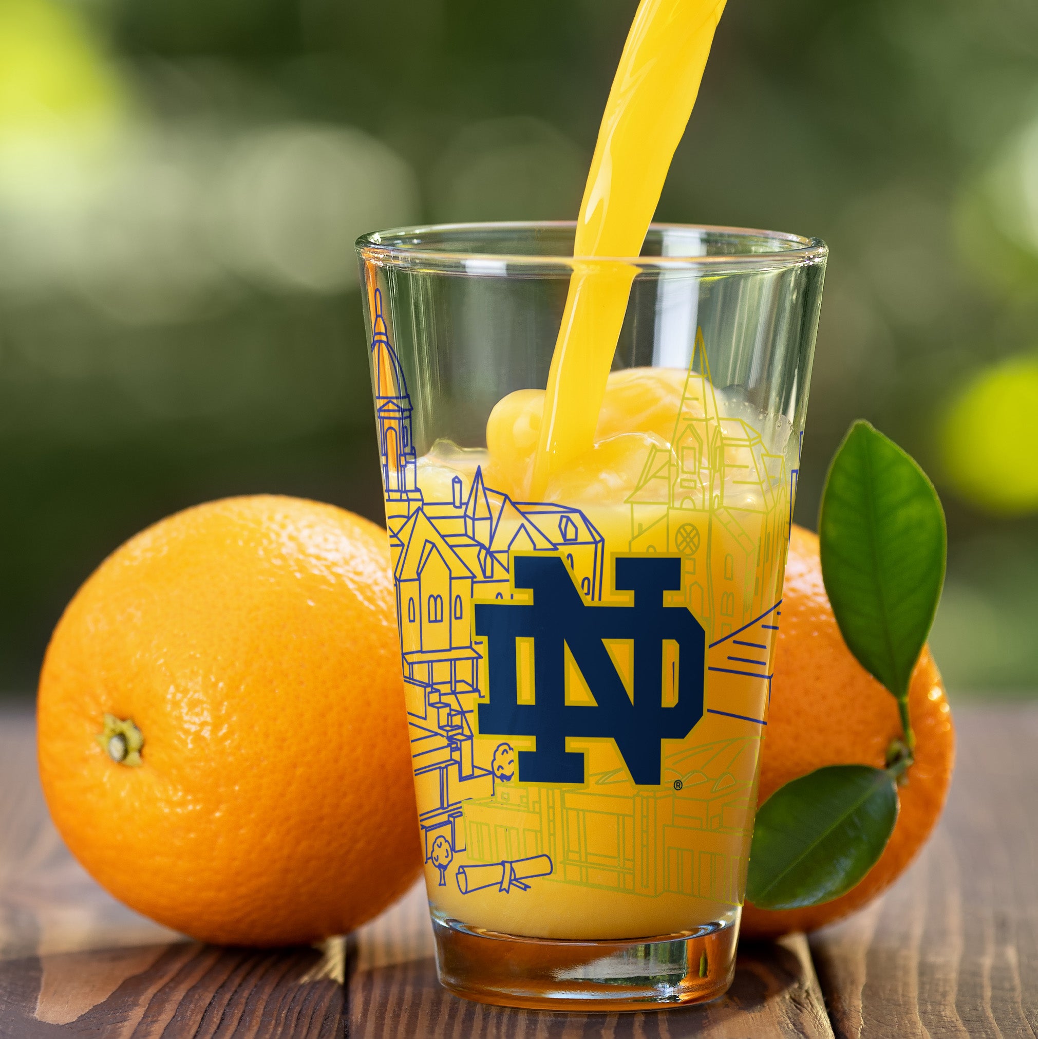 Set of 2 Notre Dame Fighting Irish Campus Line Art 16oz Pints