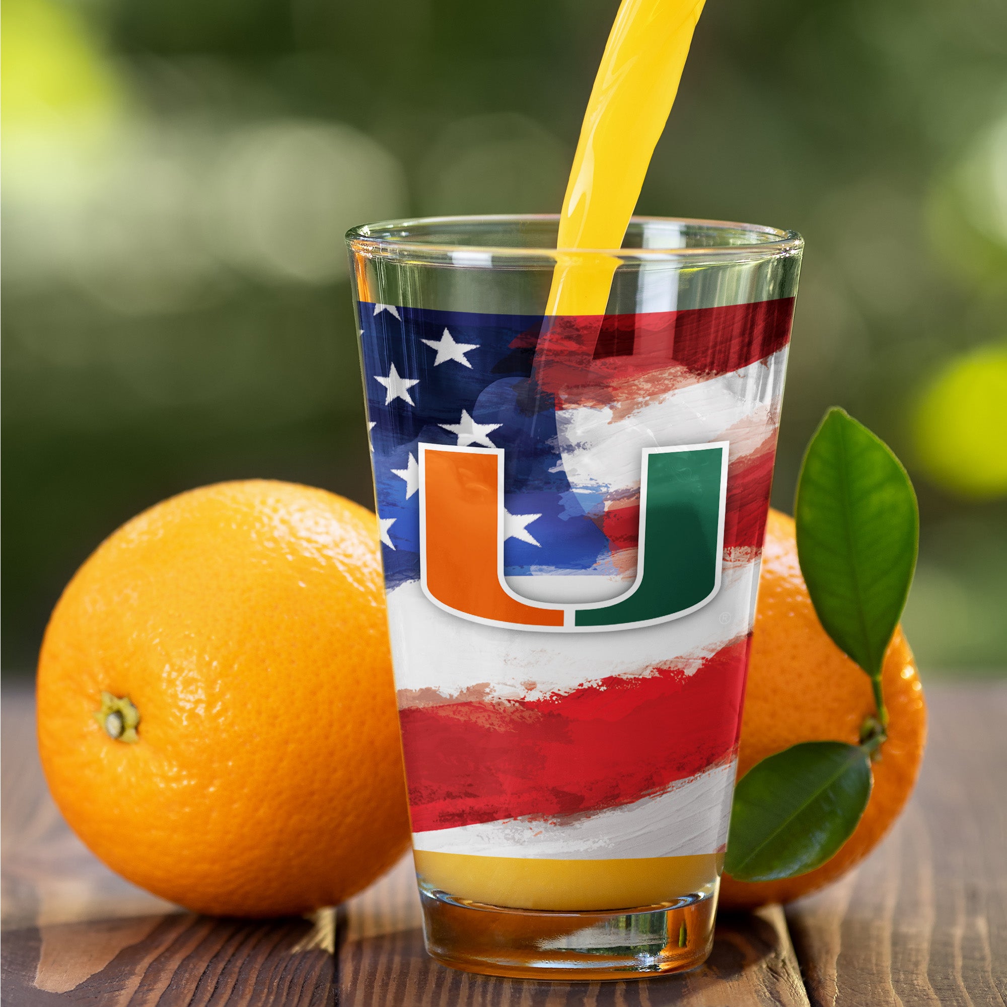 Set of 2 Miami Hurricanes 16oz Americana Pints