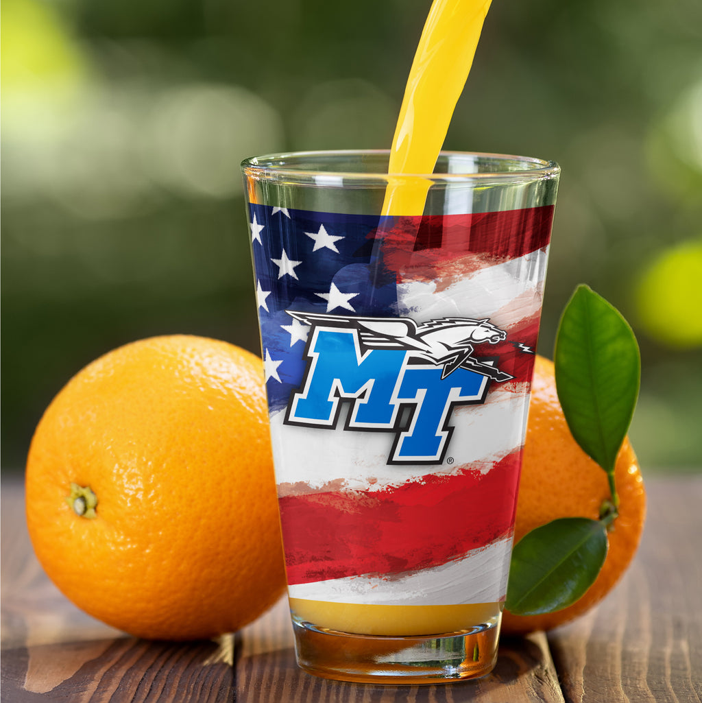Set of 2 Middle Tennessee Blue Raiders 16oz Americana Pints