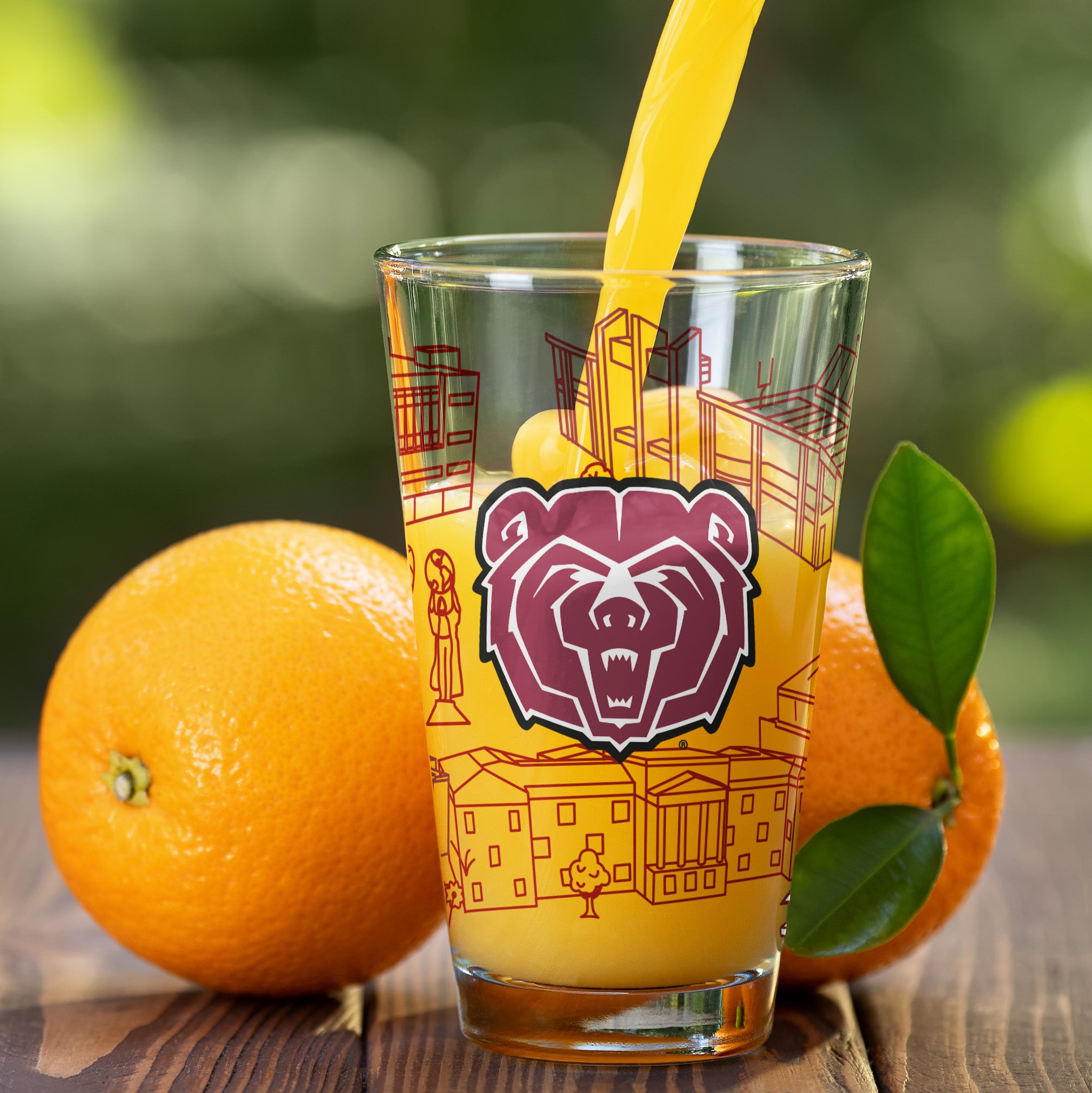 Set of 2 Missouri State Bears Campus Line Art 16oz Pints