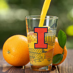 Set of 2 Illinois Fighting Illini Campus Line Art 16oz Pints