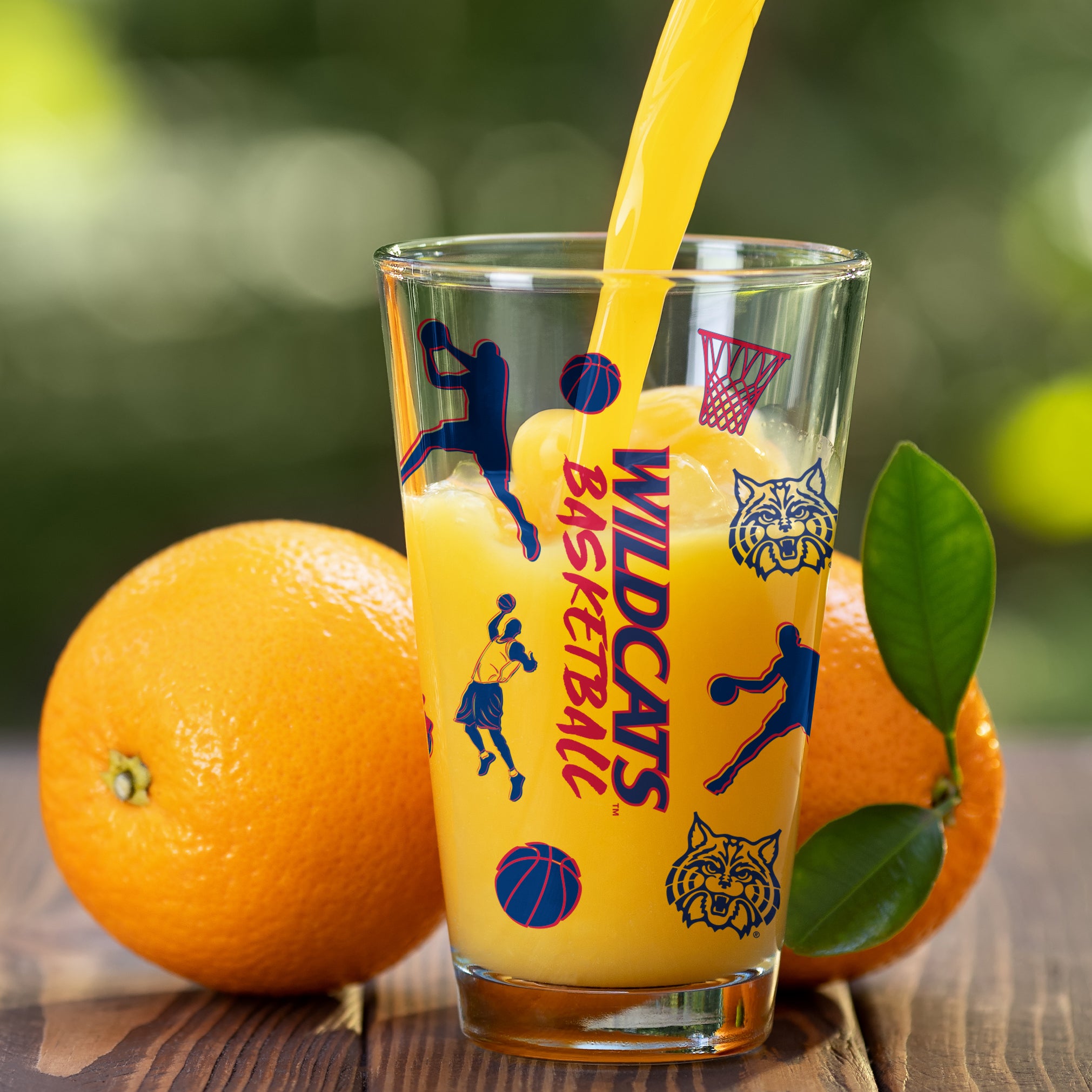 Set of 2 Arizona Wildcats Basketball Sketch 16oz Pints