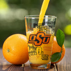 Set of 2 Oklahoma State Cowboys Campus Line Art 16oz Pints