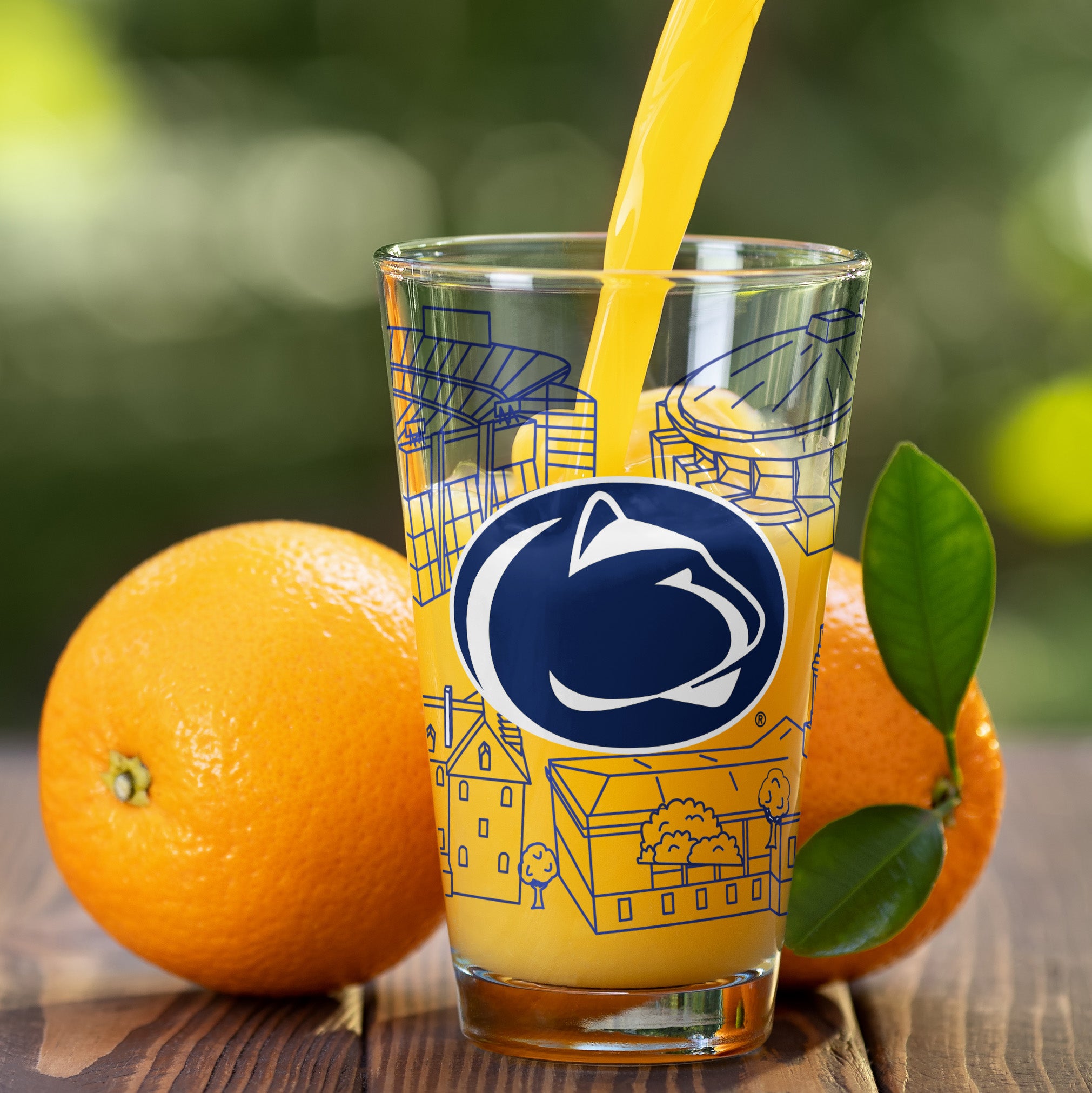 Set of 2 Penn State Nittany Lions Campus Line Art 16oz Pints