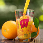 Set of 2 Wisconsin Badgers Campus Line Art 16oz Pints