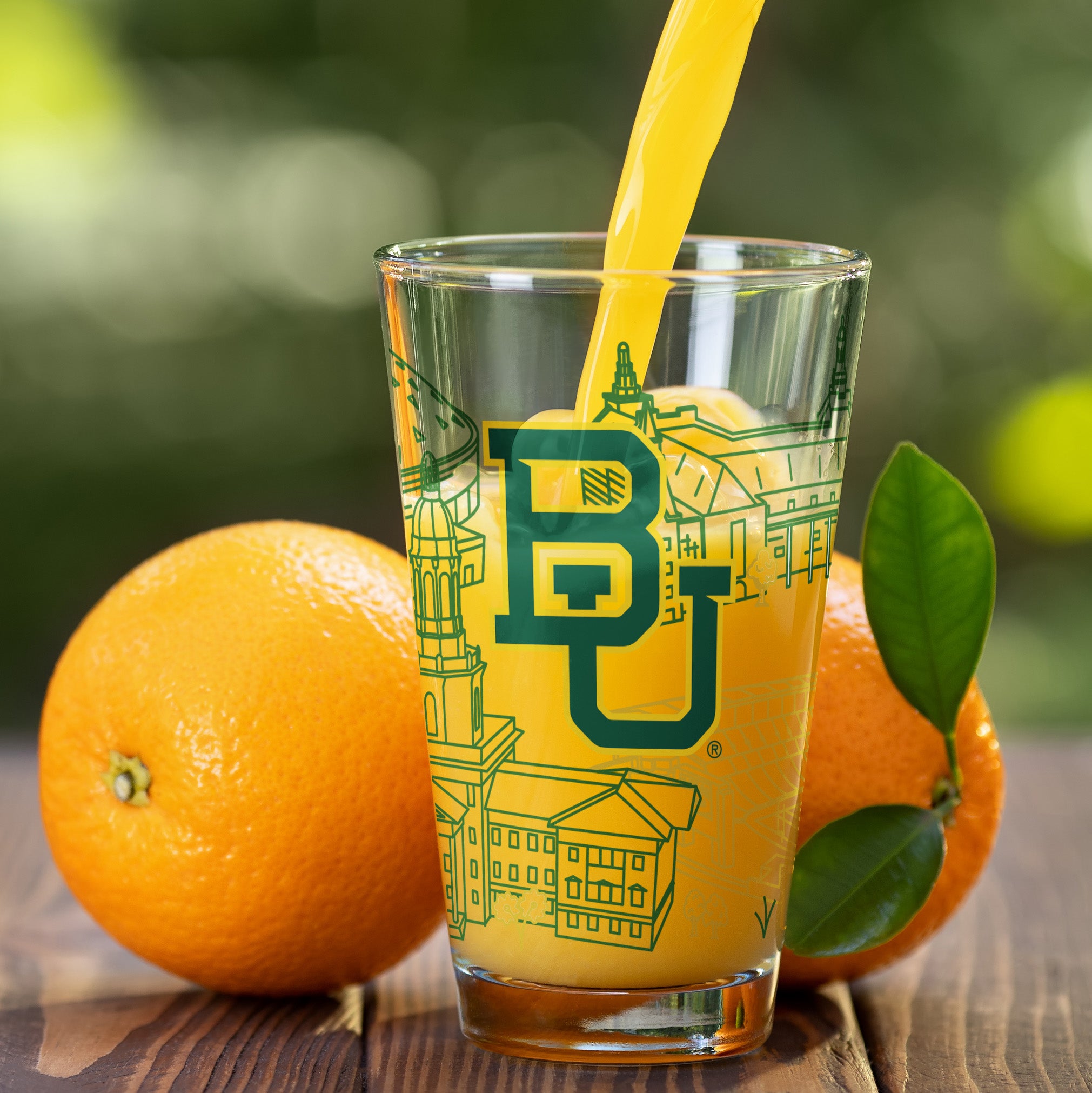 Set of 2 Baylor Bears Campus Line Art 16oz Pints