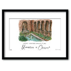 University of Oregon - Jordan Schnitzer Museum of Art, Framed Watercolor Wall Art 11" x 14" by Laura Wilcox