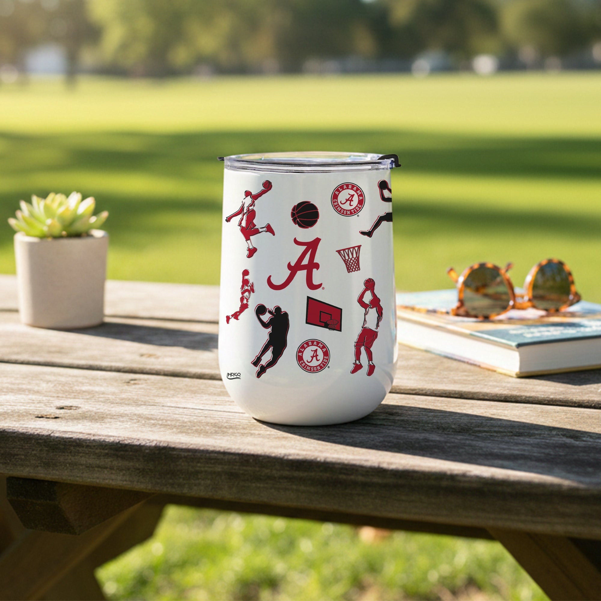 18oz Alabama Crimson Tide Basketball Sketch Stainless Tumbler