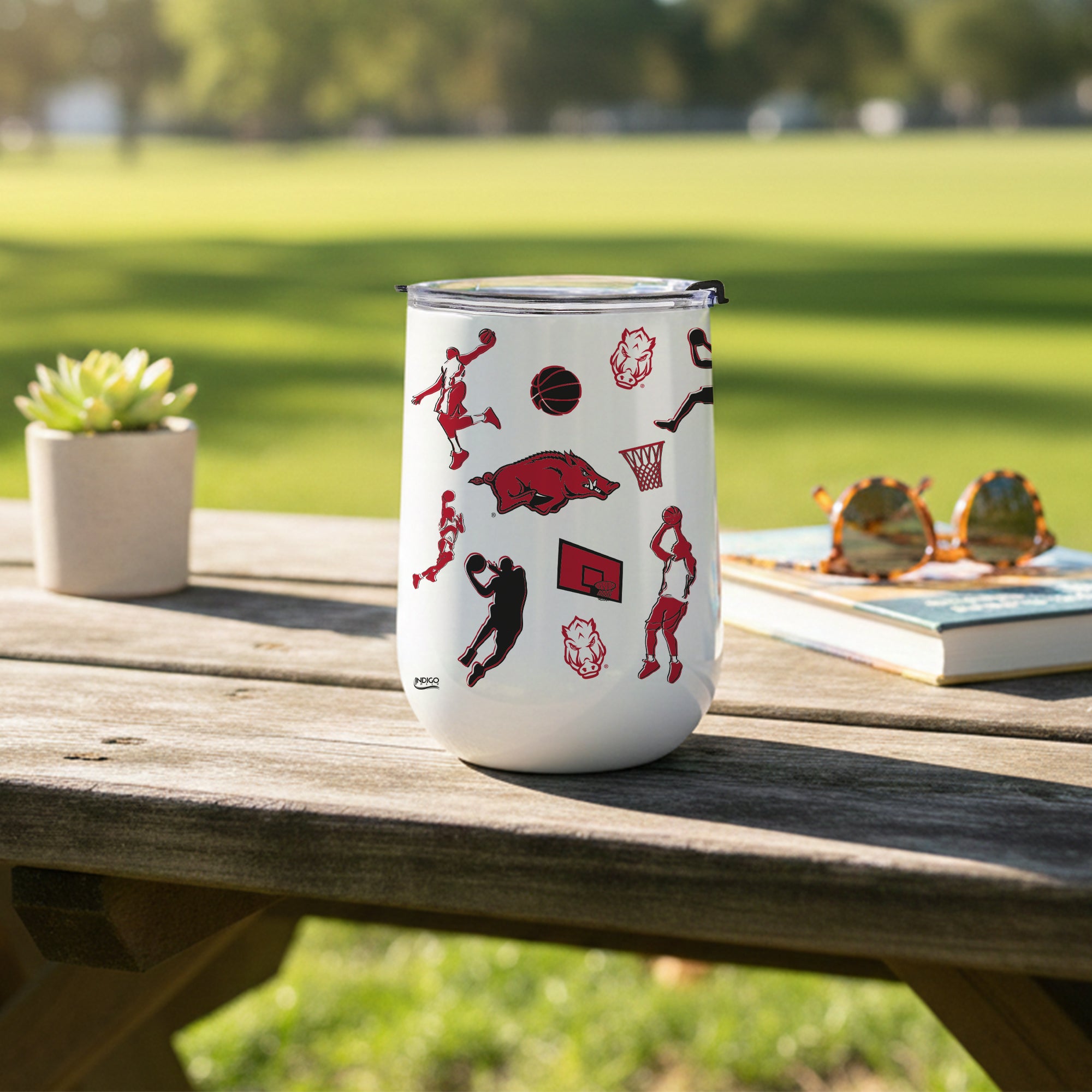 18oz Arkansas Razorbacks Basketball Sketch Stainless Tumbler