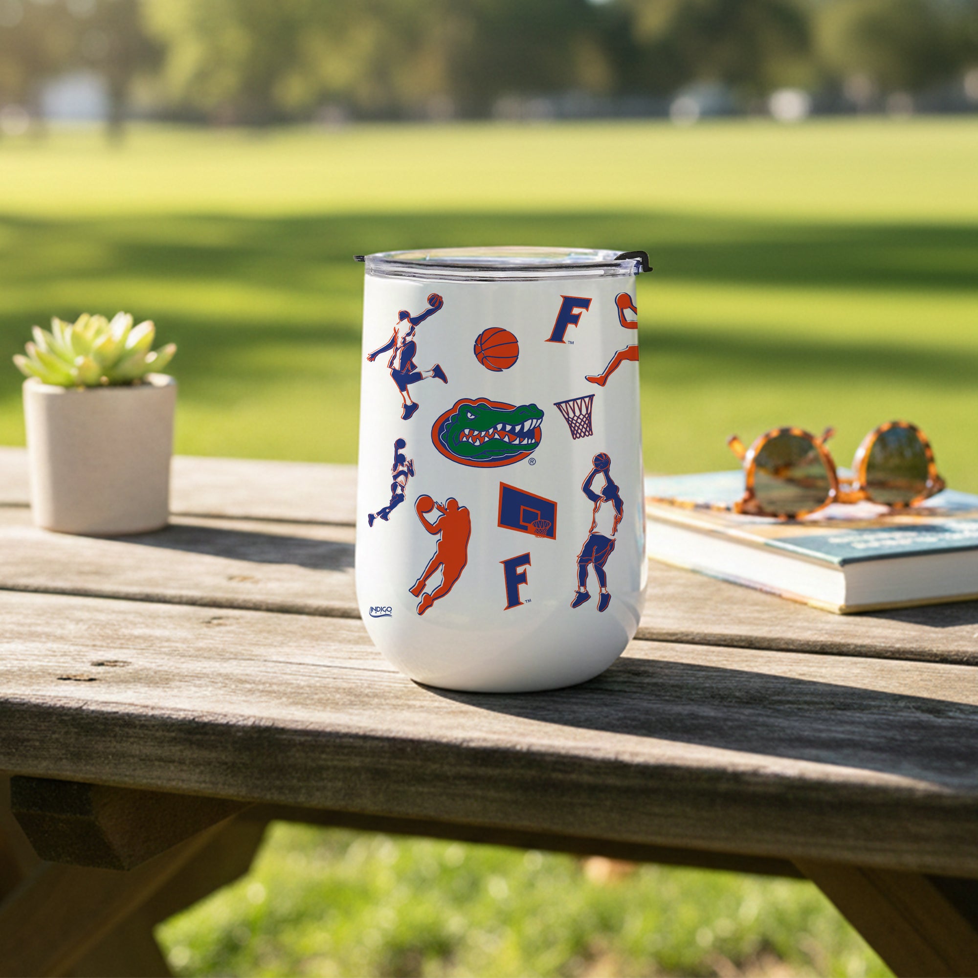 18oz Florida Gators Basketball Sketch Stainless Tumbler