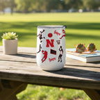 18oz Nebraska Cornhuskers Basketball Sketch Stainless Tumbler