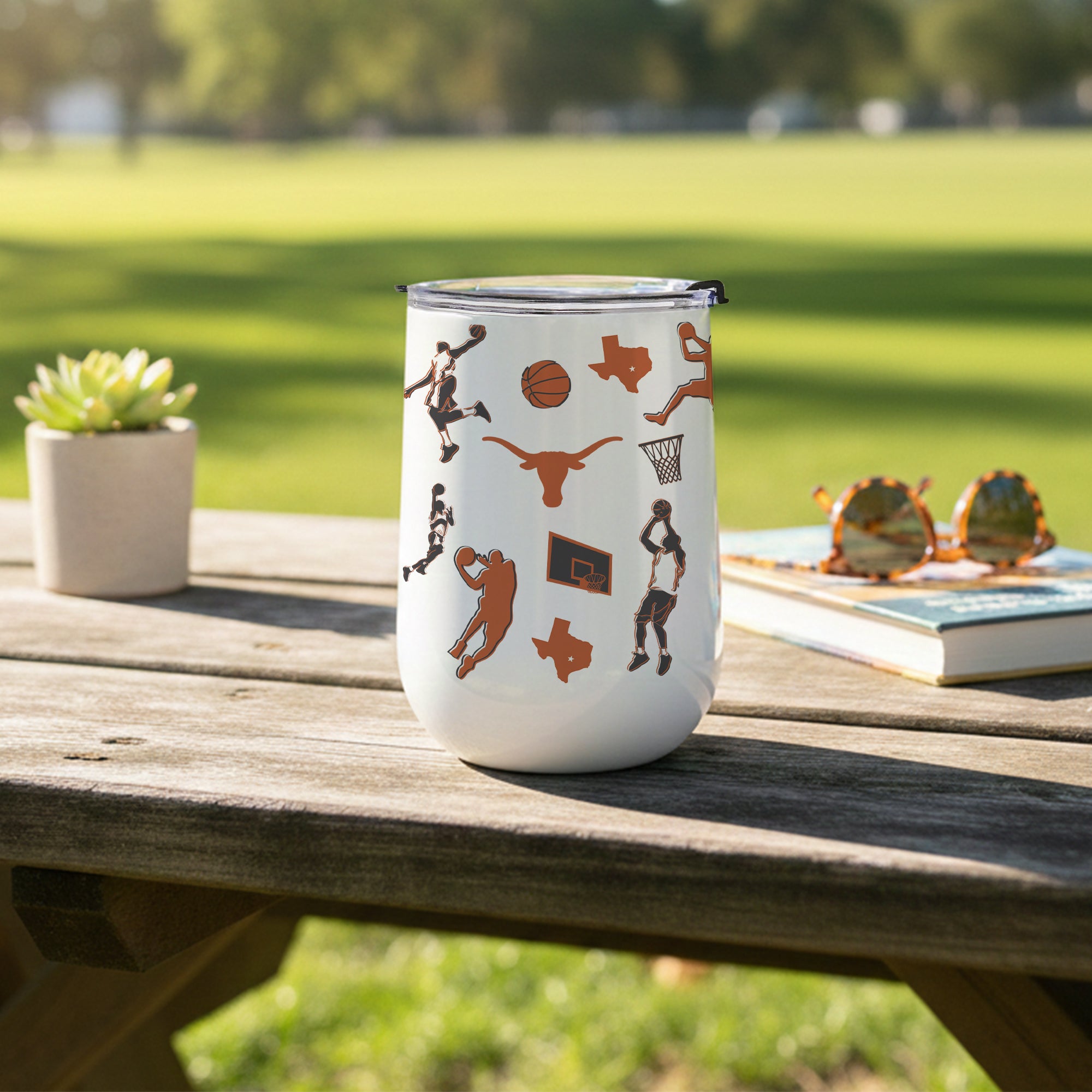 18oz Texas Longhorns Basketball Sketch Stainless Tumbler