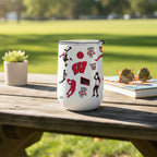 18oz Wisconsin Badgers Basketball Sketch Stainless Tumbler