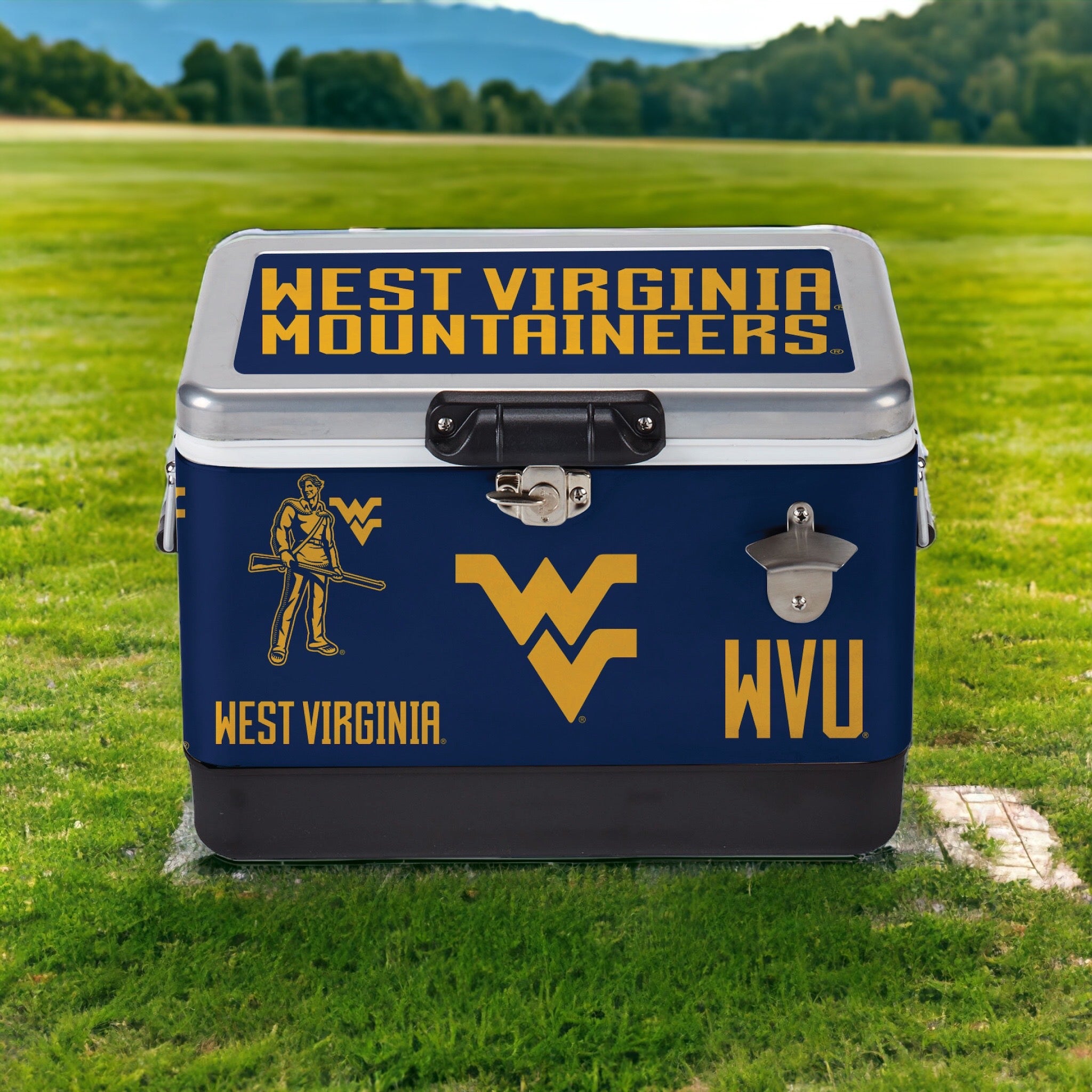 26qt West Virginia Mountaineers Medley Steel Cooler