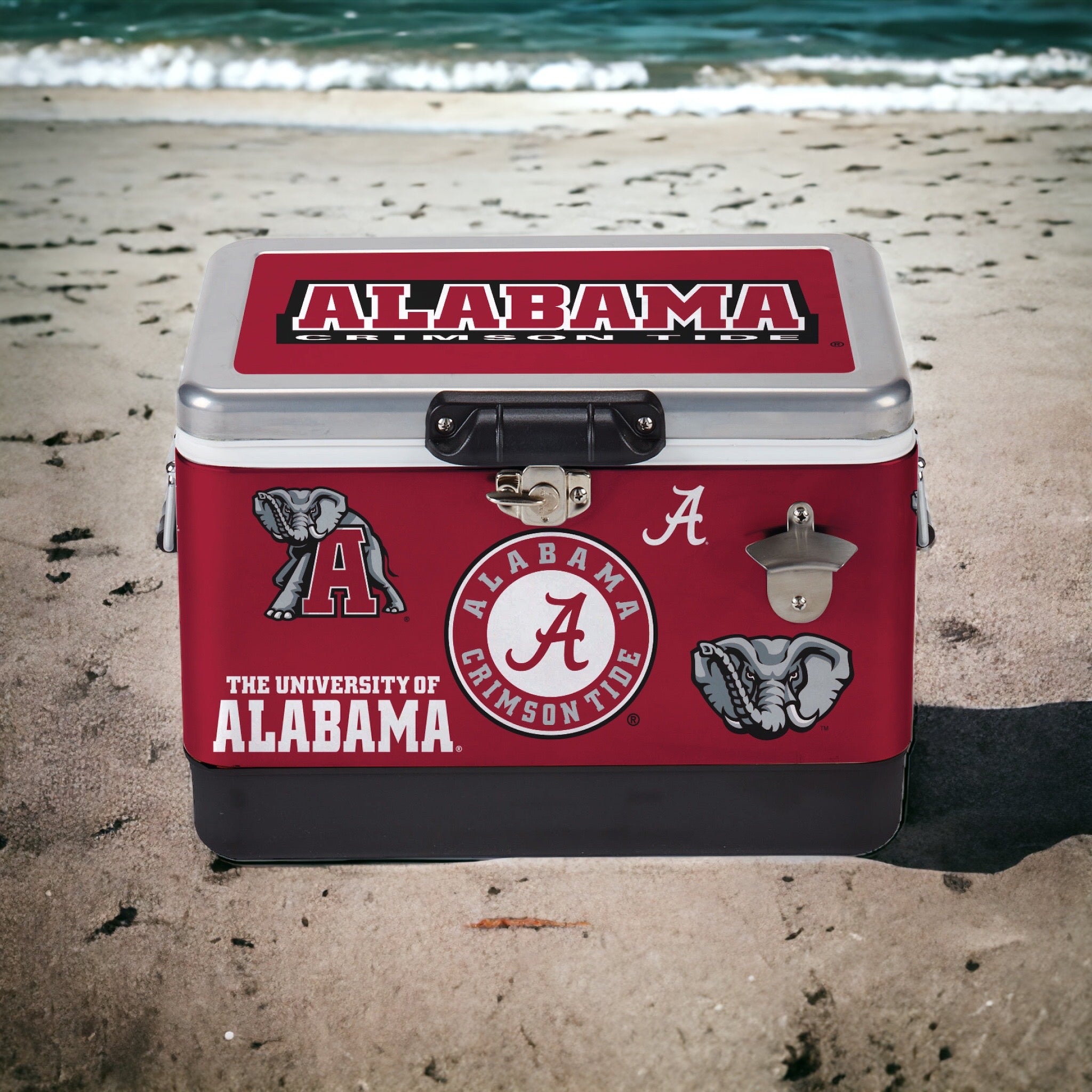 26qt Alabama Crimson Tide Medley Metal Cooler