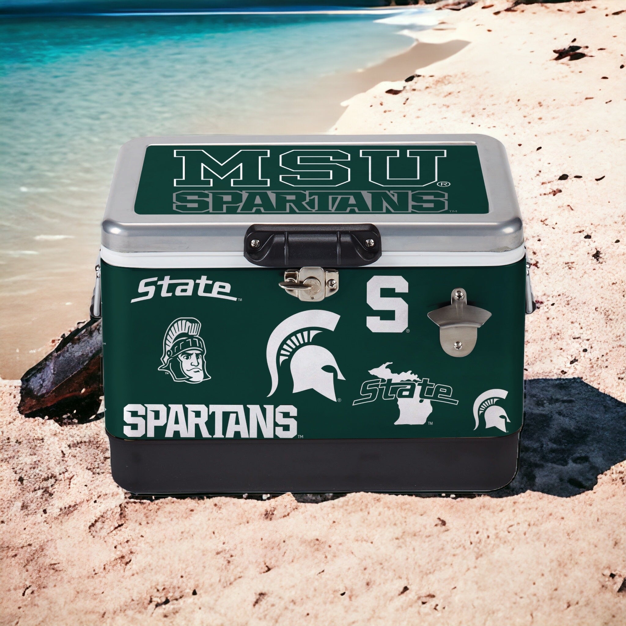 26qt Michigan State Spartans Medley Metal Cooler