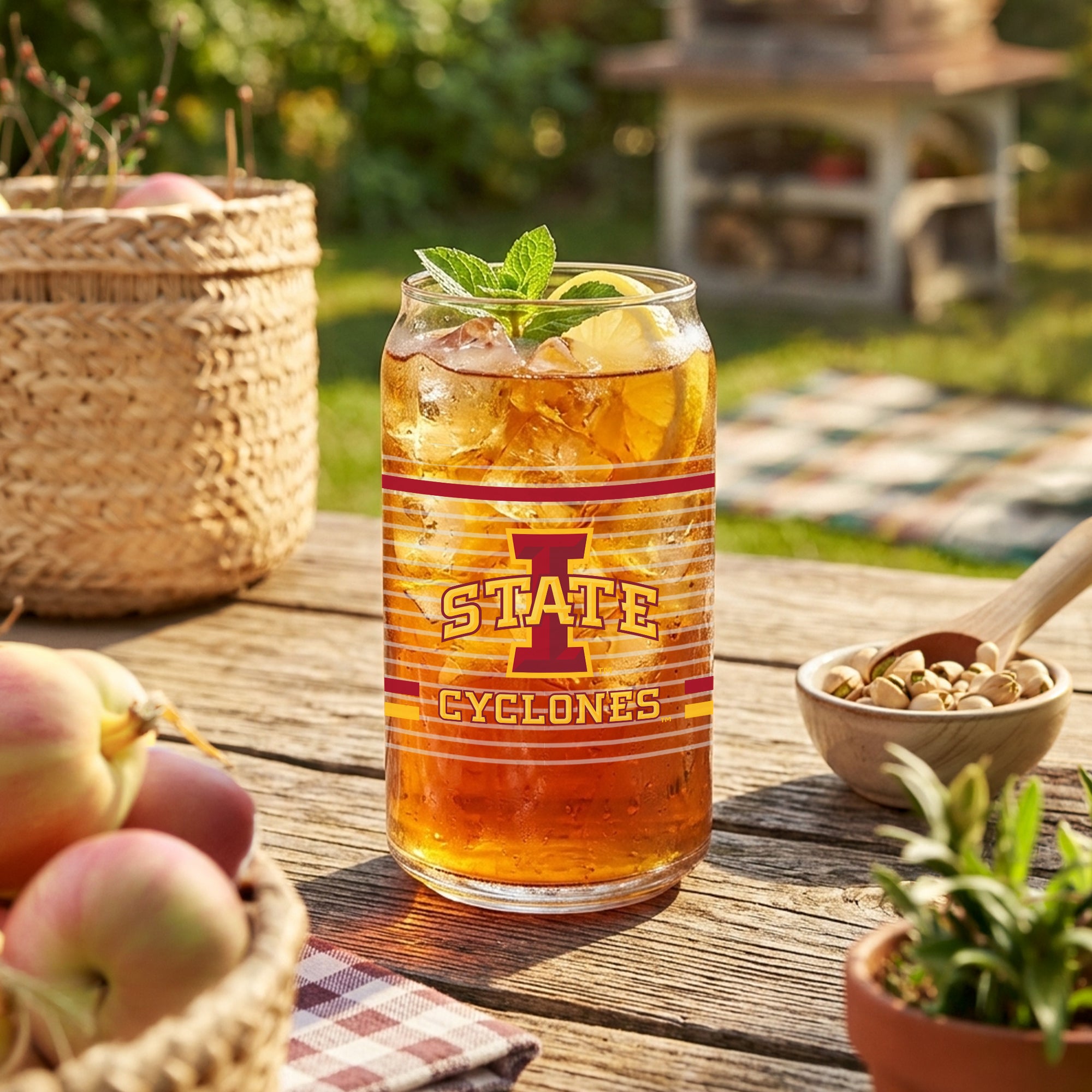 Set of 2 Iowa State Cyclones 16oz XD Ring Can Glasses
