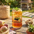 Set of 2 Southern Miss Golden Eagles 16oz XD Ring Can Glasses