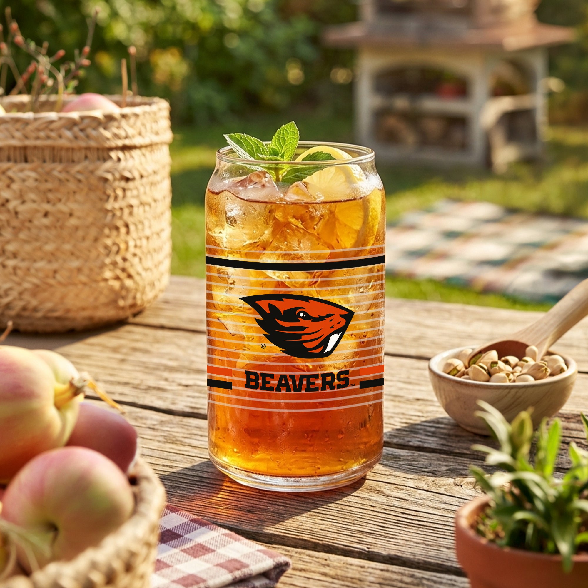 Set of 2 Oregon State Beavers 16oz XD Ring Can Glasses