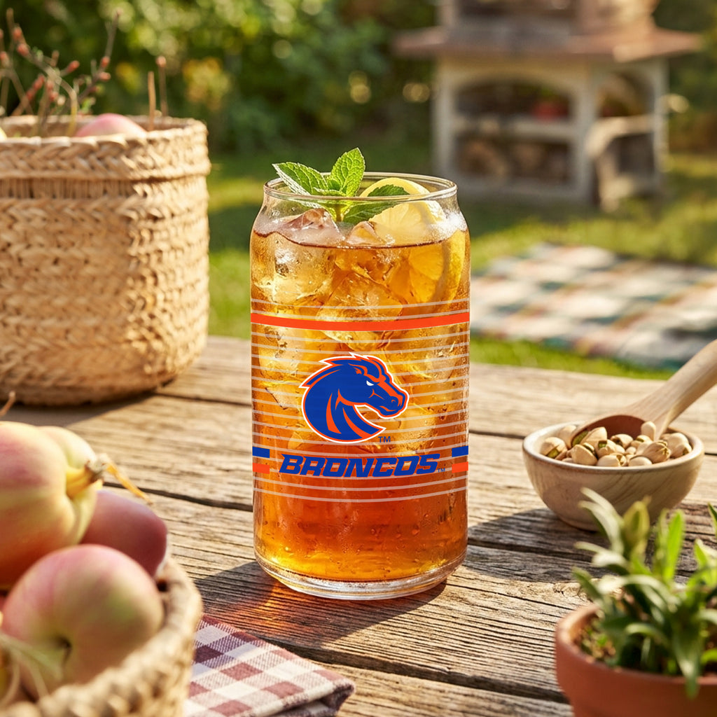 Set of 2 Boise State Broncos 16oz XD Ring Can Glasses