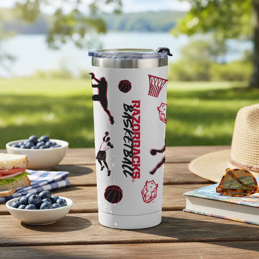 24oz Arkansas Razorbacks Basketball Sketch Tumbler