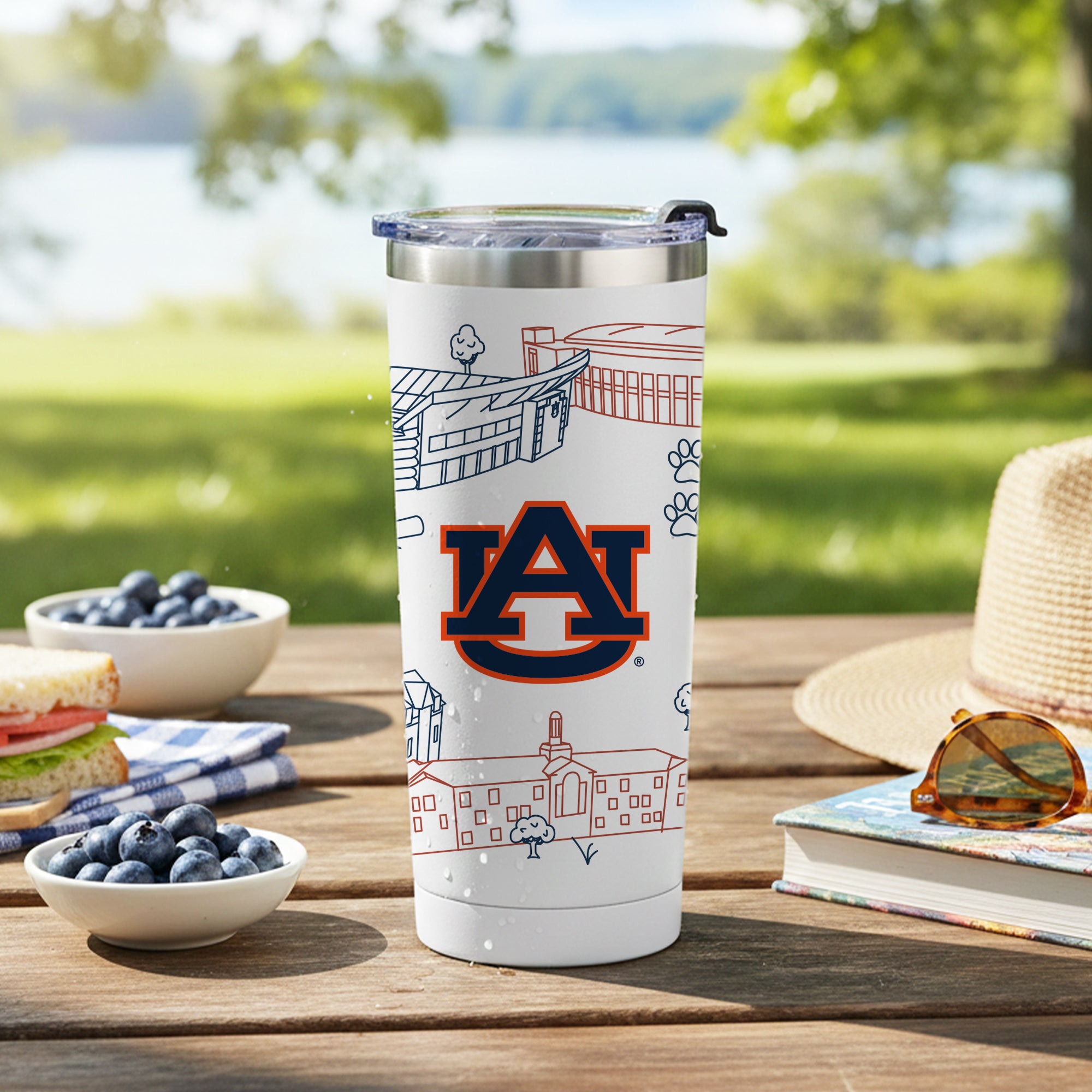 Auburn Tigers 24oz Campus Line Art Tumbler