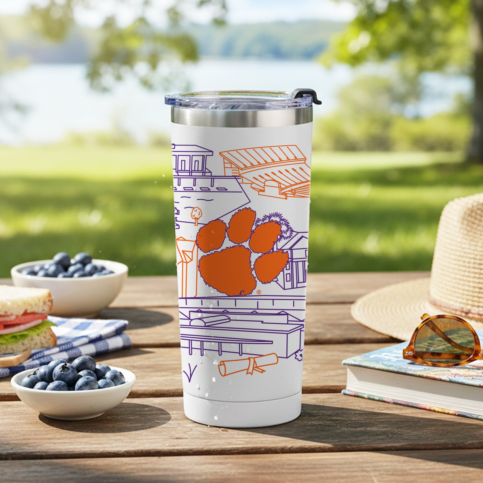 Indigo Falls Campus Line Art Tumbler
