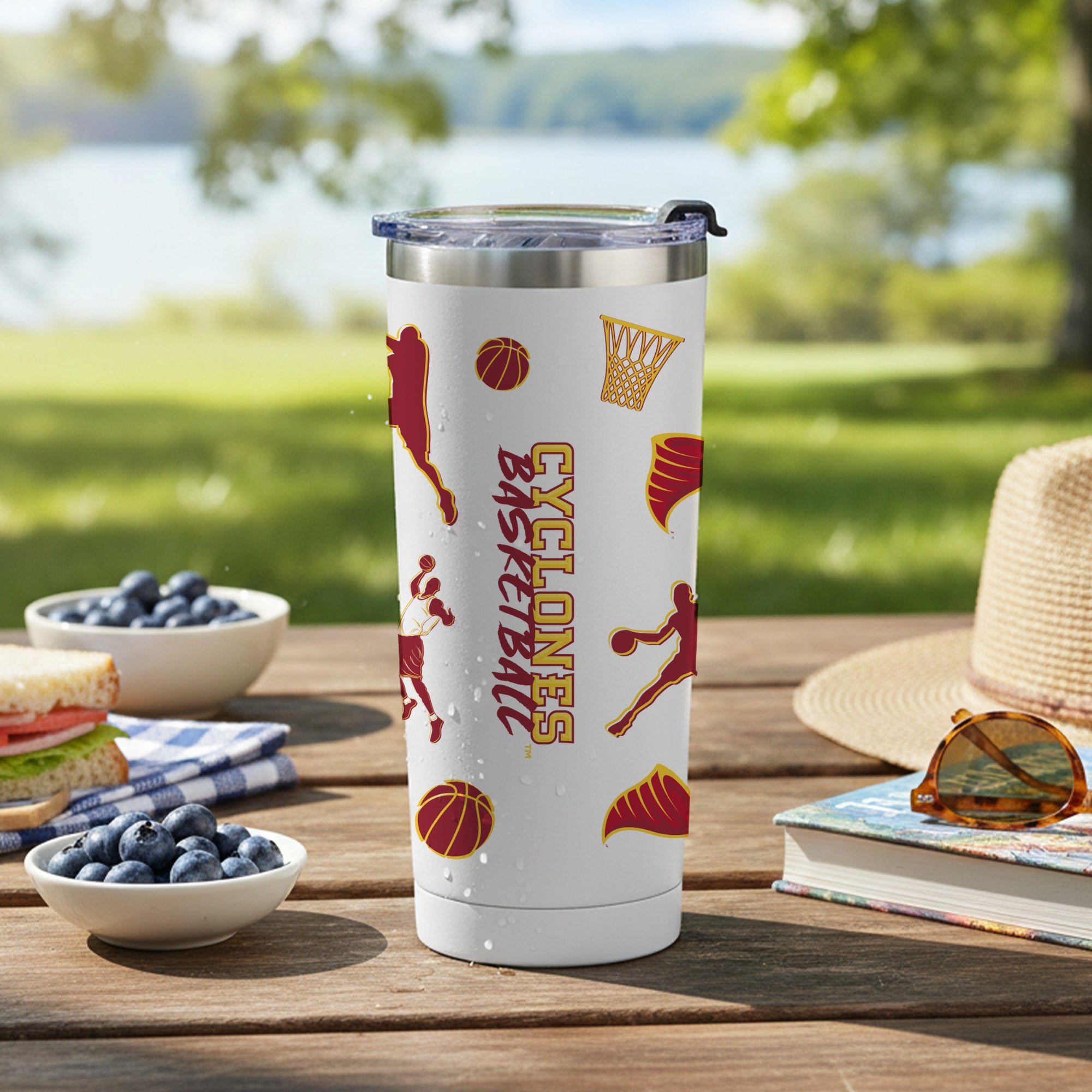 24oz Iowa State Cyclones Basketball Sketch Tumbler