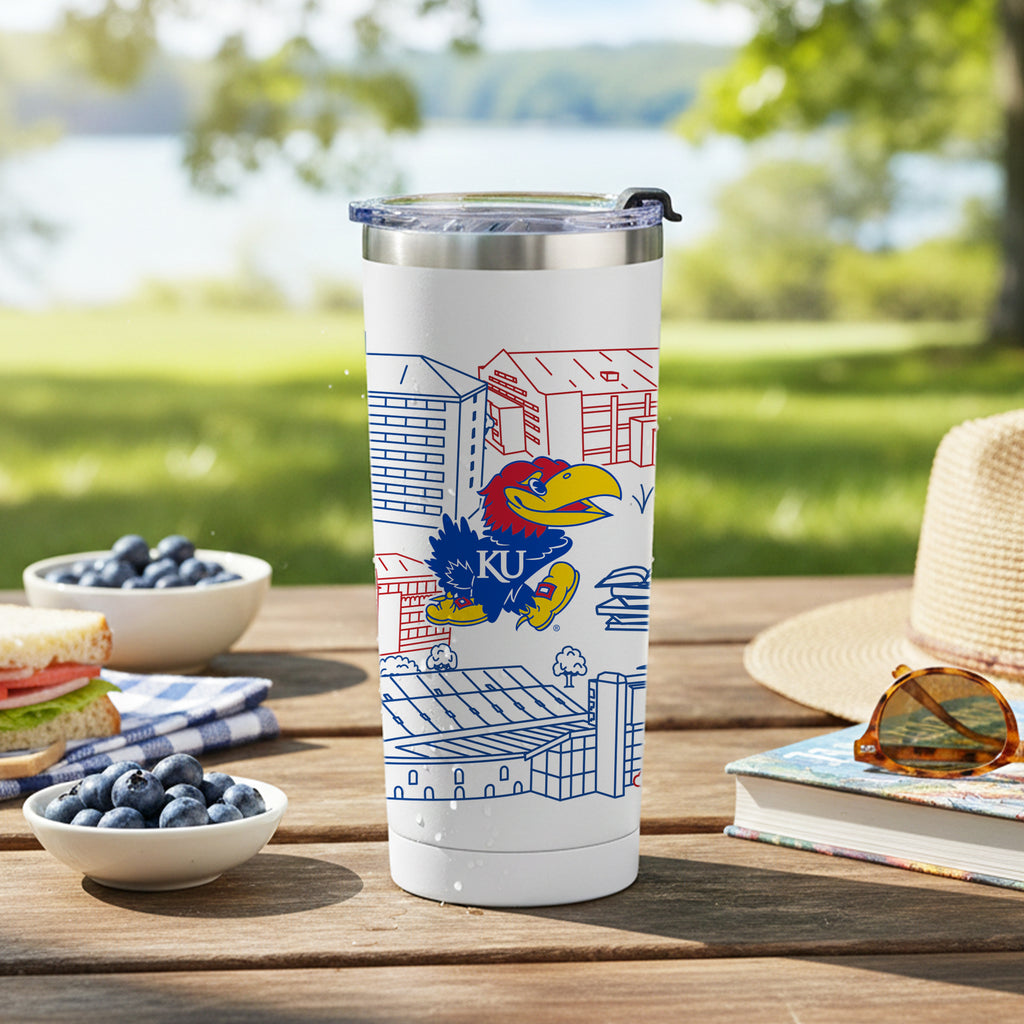 Kansas Jayhawks 24oz Campus Line Art Tumbler