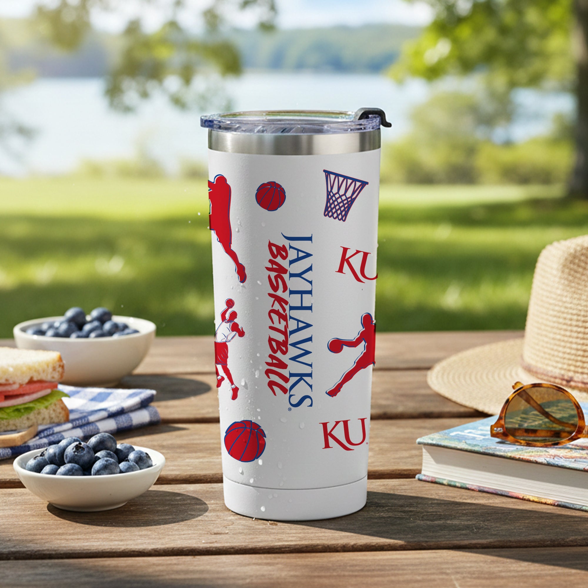 24oz Kansas Jayhawks Basketball Sketch Tumbler