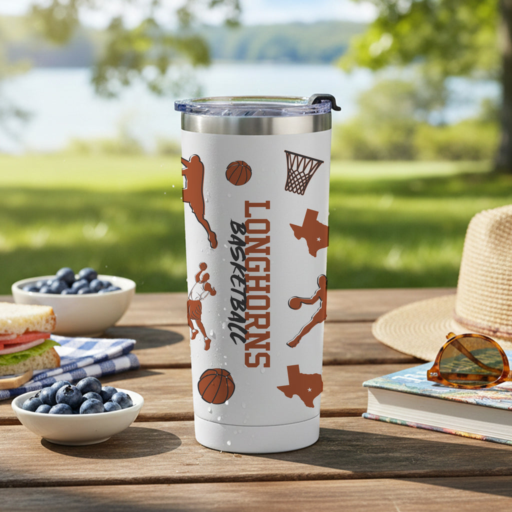 24oz Texas Longhorns Basketball Sketch Tumbler